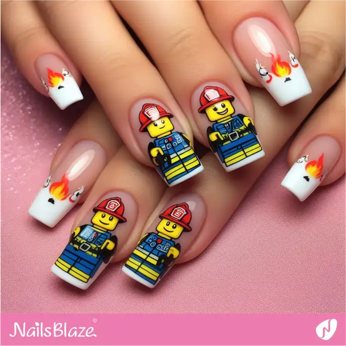 LEGO Firefighters Nail Design | Game Nails - NB2717